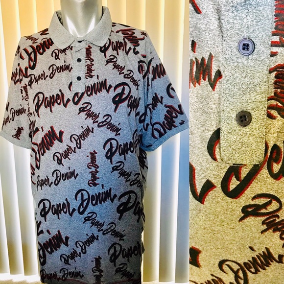 SALE!  NWT PAPER DENIM & CLOTH Polo Style Logo SHIRT 2X - Picture 2 of 7